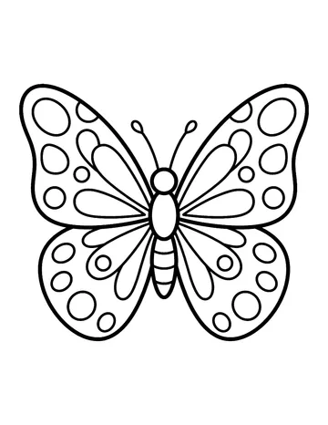 Coloring page: Large butterfly with spotted open wings
