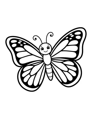 Coloring page: Monarch butterfly with bold wing sections