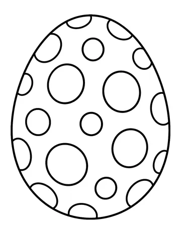 Coloring page: Large easter egg decorated with polka dots