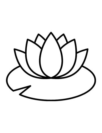 Coloring page: Lily pad with a lotus