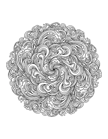 Coloring page: Ocean-wave mandala