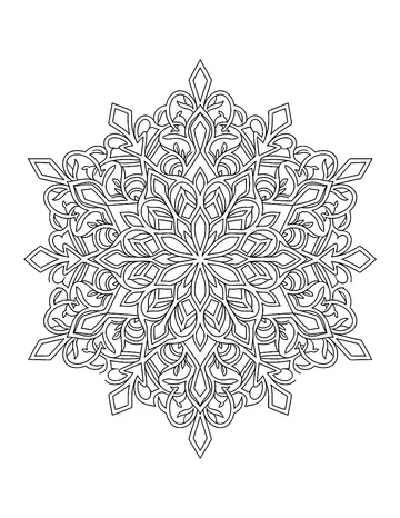 Coloring page: Snowflake mandala